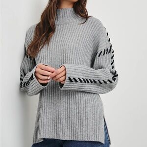 Rails Liam Ribbed Turtleneck Sweater with Rope Detail – Size XS